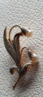 Antieke broche,Damascener Toledo goud met parels., Ophalen of Verzenden, Zo goed als nieuw, Goud, Overige materialen