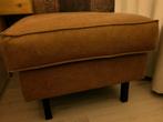 Cognac leren hocker 70x60, Huis en Inrichting, Ophalen, Leer, Zo goed als nieuw, 50 tot 75 cm