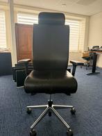 hjh OFFICE Bureaustoel - Zwart Leer, Ergonomisch, Ophalen, Zwart, Zo goed als nieuw, Bureaustoel