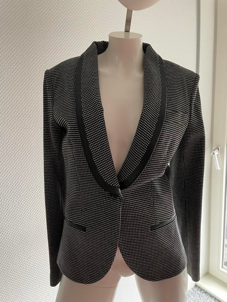Pinko zwart wit jasje met lederlook maat it 42, Maat 38/40 (M), Zwart, Ophalen of Verzenden, Zo goed als nieuw