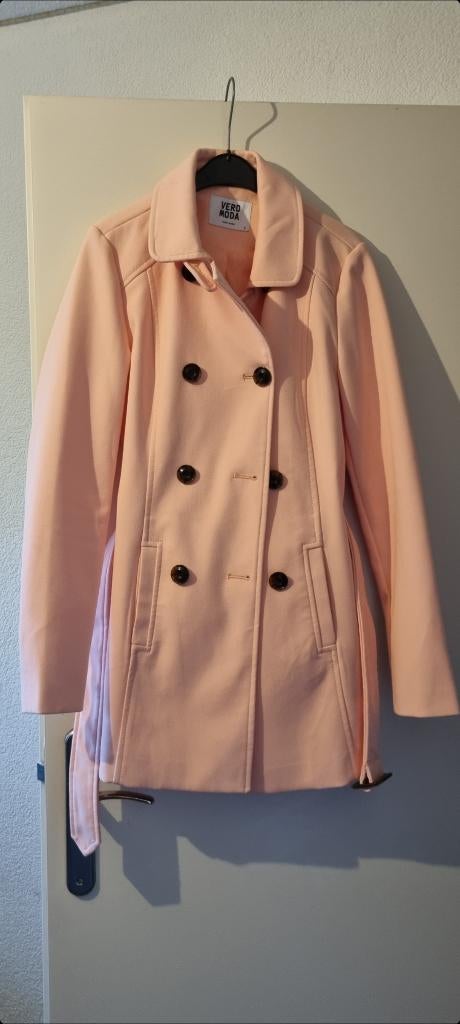 Lange roze jas, Kleding | Dames, Jassen | Zomer, Vero Moda, Ophalen of Verzenden, Zo goed als nieuw, Roze