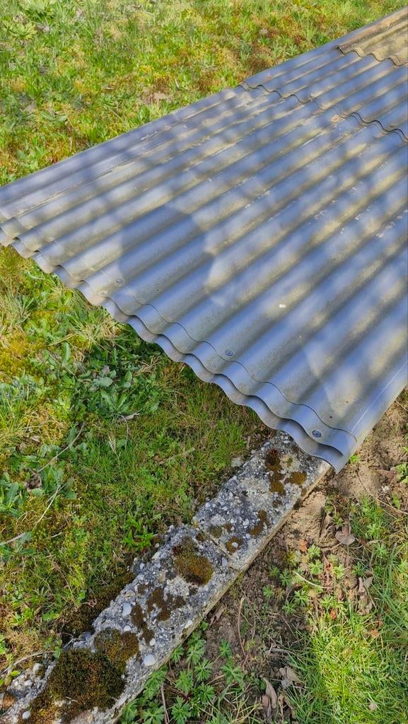 Stalen golfplaten en enkele polyester platen, Ophalen, Kunststof, Gebruikt, Zwart