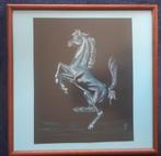 Ferrari embleem in pastelkrijt, Verzamelen, Ophalen of Verzenden, Auto's