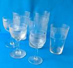 Zeven antieke glazen otief geslepen., Ophalen of Verzenden