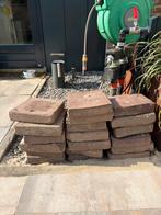 19 rode terrastegels 20x20, Gebruikt, Ophalen of Verzenden, Minder dan 5 m², Beton