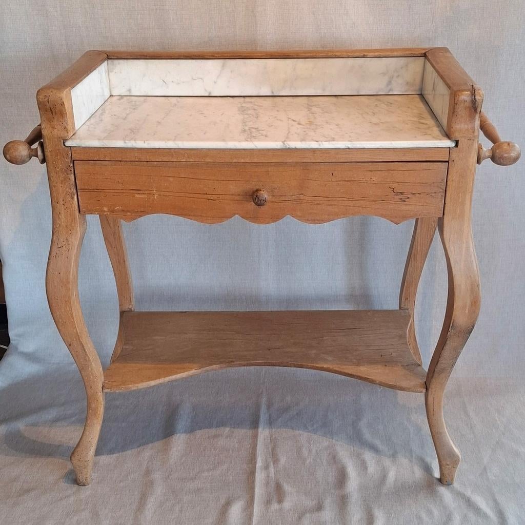 Vintage Wastafel Met Marmeren Blad, Antiek en Kunst, Ophalen
