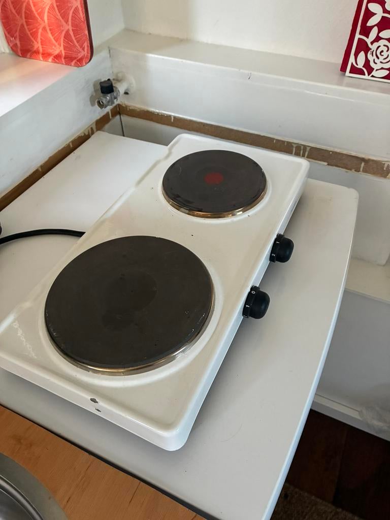 2 pits keramische kookplaat, Ophalen, Gebruikt, Keramisch, 3 kookzones of minder