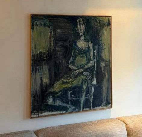 Groot olieverf schilderij Willem Ernst van Boven, Antiek en Kunst, Kunst | Schilderijen | Abstract, Ophalen of Verzenden