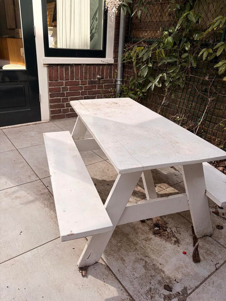 Kinder picknicktafel, gratis af te halen, Tuin en Terras, Picknicktafels, Ophalen, Gebruikt, Rechthoekig, Hout