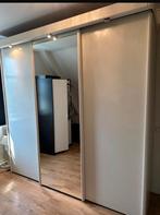 Grote linnenkast met spiegel, hang- en legplanken, Gebruikt, 200 cm of meer, Ophalen of Verzenden, Met deur(en)