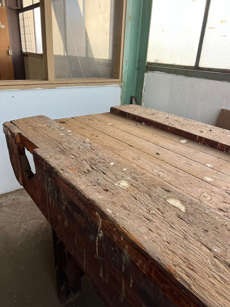 Bijzonder unieke Industriele 4 meter lange tafel, Huis en Inrichting, Tafels | Eettafels, Ophalen, 200 cm of meer, 50 tot 100 cm