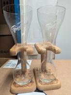 Kwak Bierglazen met Houten Standaard - Set van 2, Ophalen of Verzenden, Zo goed als nieuw, Overige merken