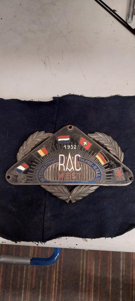 Zeldzaam TULPEN RALLY 1952 RAC WEST embleem, Ophalen of Verzenden
