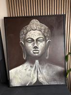 Geweldig groot schitterend schilderij van Boeddha 103x123 cm, Ophalen of Verzenden