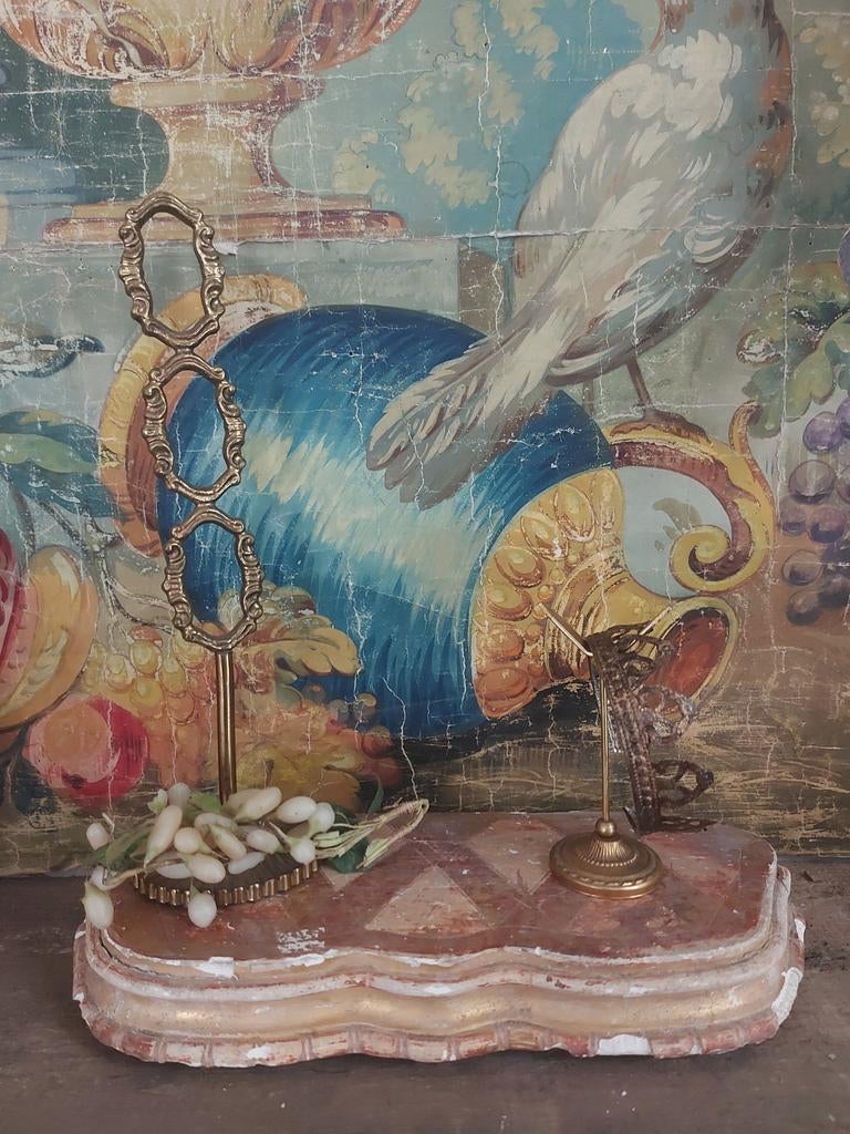 Antiek plateau, hout met gips opgezet , gilded, Antiek en Kunst, Ophalen of Verzenden