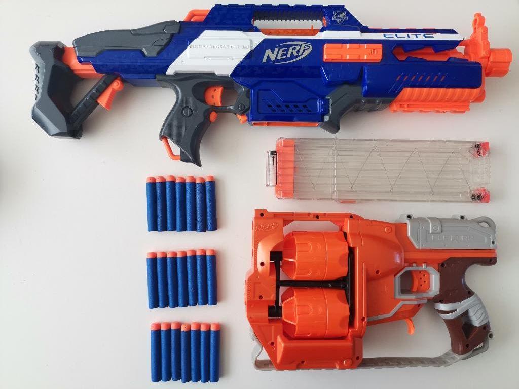 Nerf RapidStrike set + Flipfury + 21 darts, Ophalen of Verzenden, Gebruikt