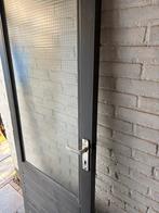 Buitendeur van hardhout met draadglas, Doe-het-zelf en Verbouw, Ophalen, Gebruikt, Minder dan 80 cm, Buitendeur