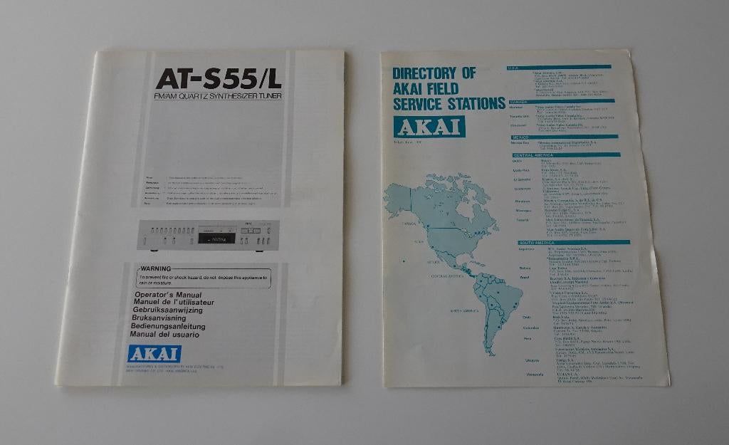 Vintage Akai AT-S55/L Gebruiksaanwijzing / Handleiding, Ophalen, Zo goed als nieuw