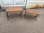 Set van 2 nostalgische vintage antieke bijzettafeltjes, Ophalen, Minder dan 45 cm, Minder dan 55 cm, Gebruikt