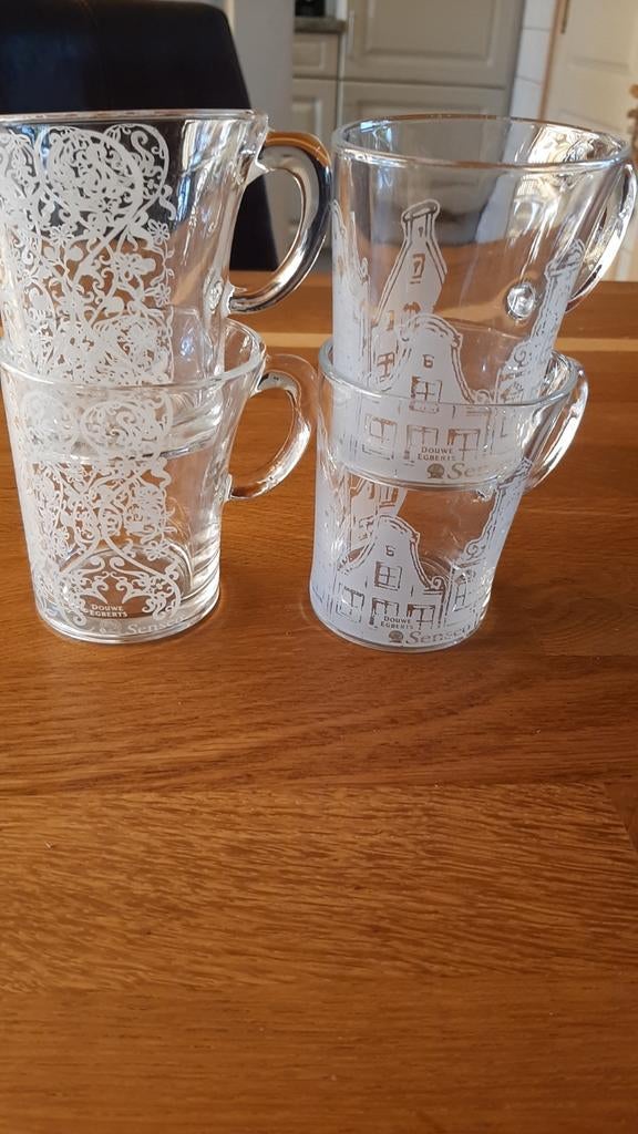 4 senseo douwe egberts koffie glazen, Ophalen, Glas, Overige stijlen, Glas of Glazen