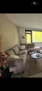 Beige/grijze hoekbank van Woonenzo, 3 jaar oud, Ophalen, Gebruikt, Hoekbank, Stof