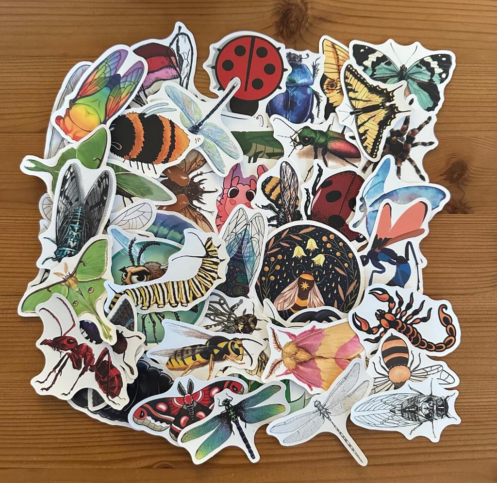 Vlinders, lieveheersbeestje, bijen, insecten stickers, Verzenden, Nieuw, Meerdere stickers