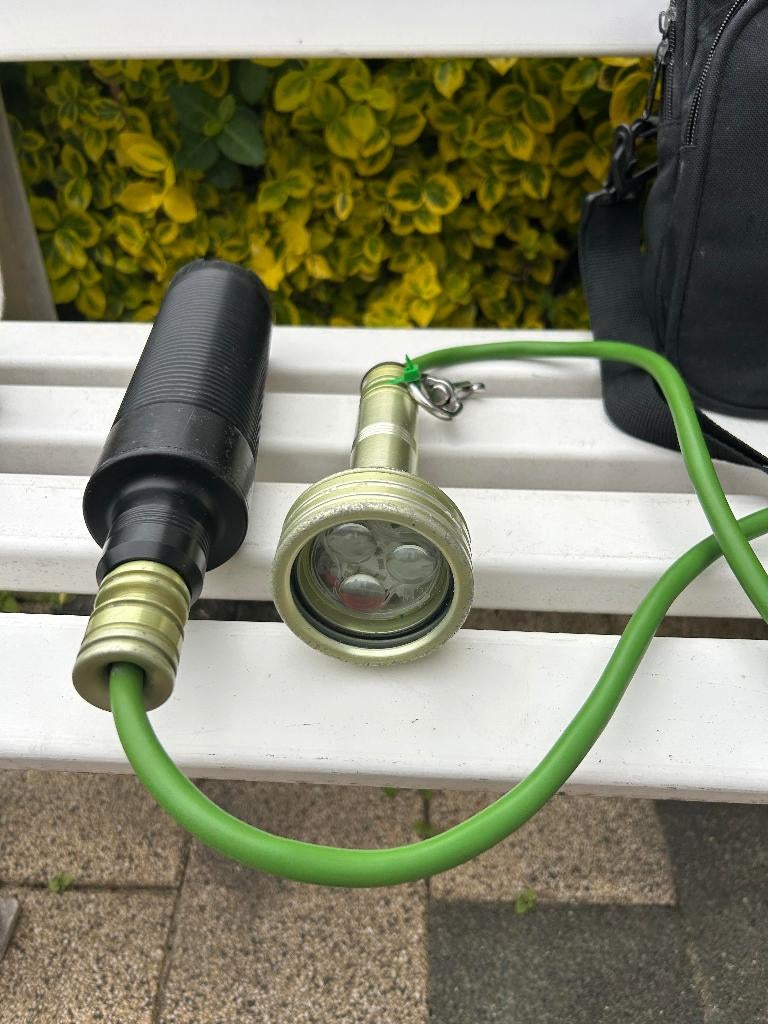 GreenForce kabel duiklamp compleet, Watersport en Boten, Ophalen of Verzenden, Gebruikt, Duiklamp