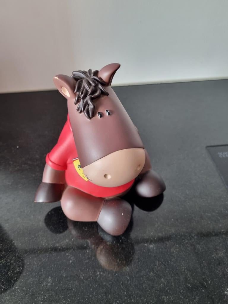 Nici spaarpot, handgemaakt.14 cm hoog, , bruin met rood, Ophalen