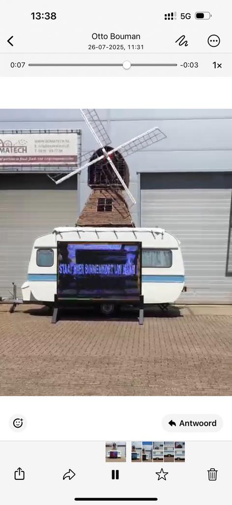 Wilk reclame promotie caravan met werkende molen, Rondzit, Particulier, Wilk, Tot en met 4
