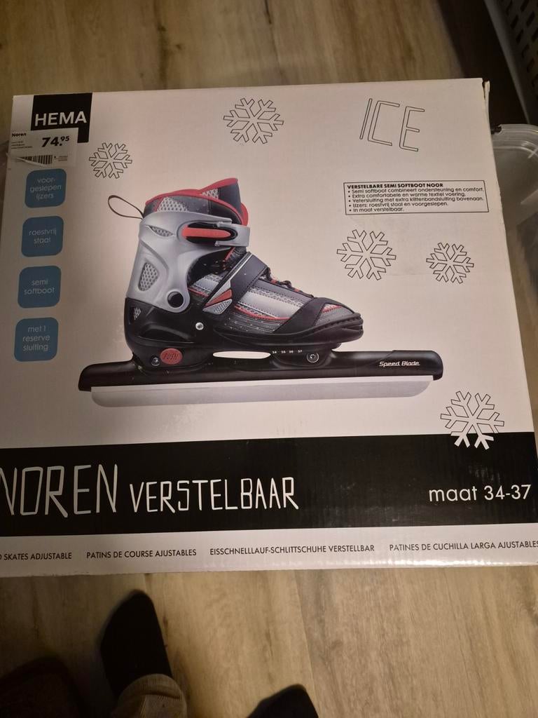 2 Paar Kinder Noren verstelbaar maat 34-37, Ophalen of Verzenden, Gebruikt, Noren, Overige merken