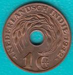 Nederlands-Indië 1 cent 1942 PP, Scho. 934 in munthouder, Ophalen of Verzenden, Koningin Wilhelmina, 1 cent, Losse munt