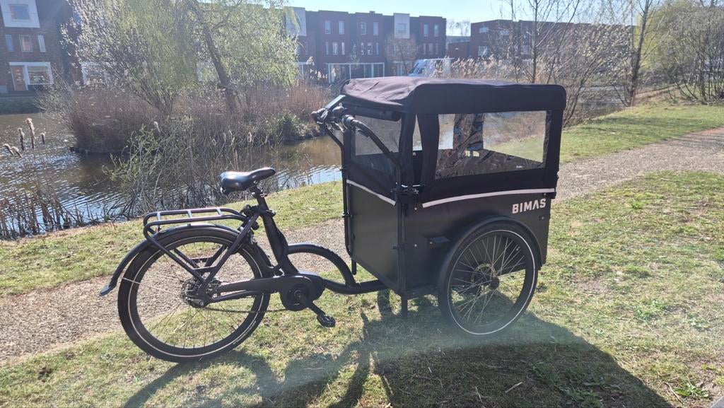 Bimas eCargo 3.3 premium 8speed bakfiets, Ophalen of Verzenden, Zo goed als nieuw, 4 kinderen of meer, Huif