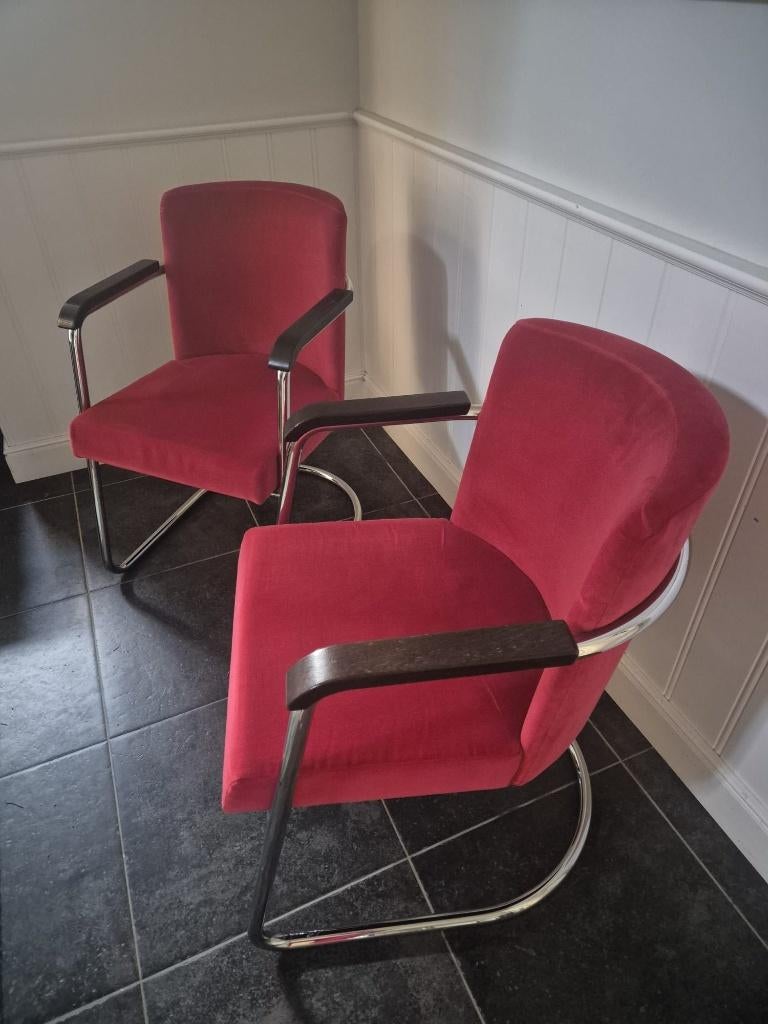 Dutch originals Gispen, Huis en Inrichting, Stoelen, Ophalen, Gebruikt, Rood, Twee