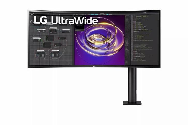 LG Ergo 34 inch IPS QuadHD UltraWide curved screen monitor, Computers en Software, Monitoren, Zo goed als nieuw, 61 t/m 100 Hz