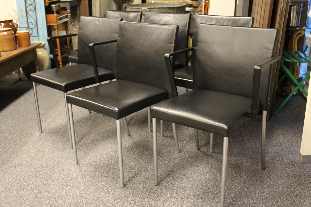 Brocante - Serie luxe Design-stoelen, Walter Knoll!, Huis en Inrichting, Stoelen, Ophalen, Gebruikt, Zwart, Vijf, Zes of meer stoelen