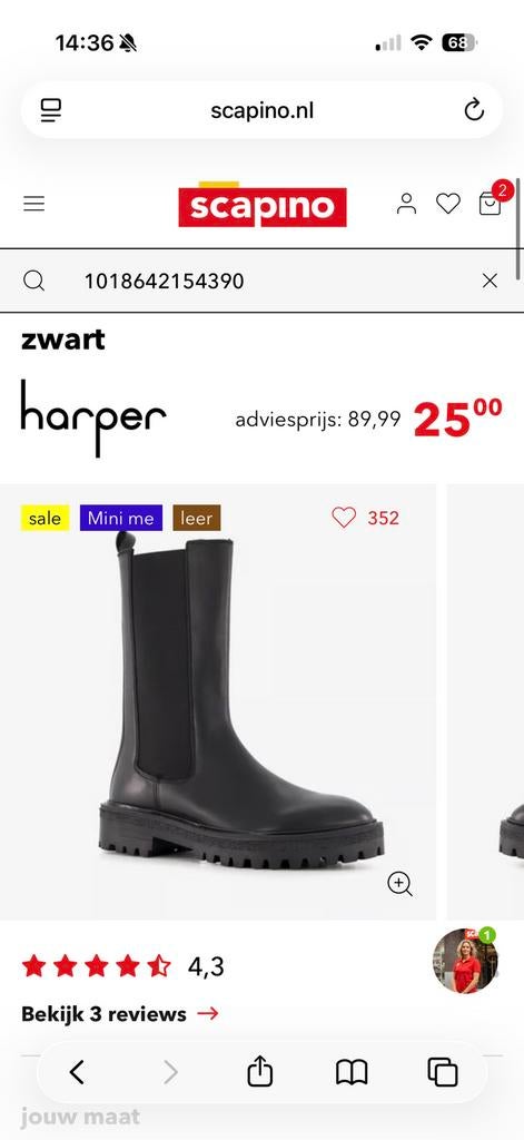 Leren Laarzen Harper maat 39 Nieuw!, Kleding | Dames, Schoenen, Nieuw, Lage of Enkellaarzen, Zwart, Ophalen of Verzenden