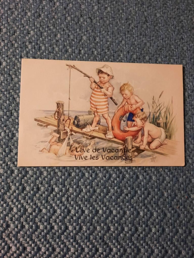 Vintage Ansichtkaart: Leve de Vakantie, Verzamelen, Ophalen of Verzenden