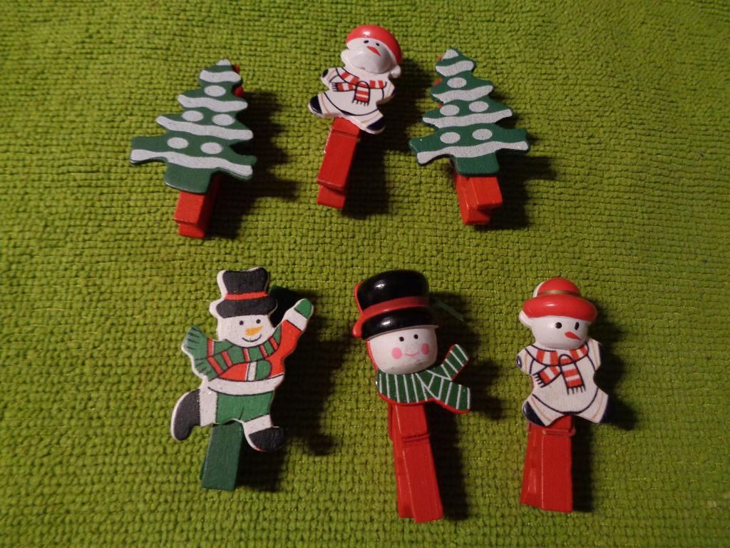 6 kerst knijpers van hout, Ophalen of Verzenden, Nieuw