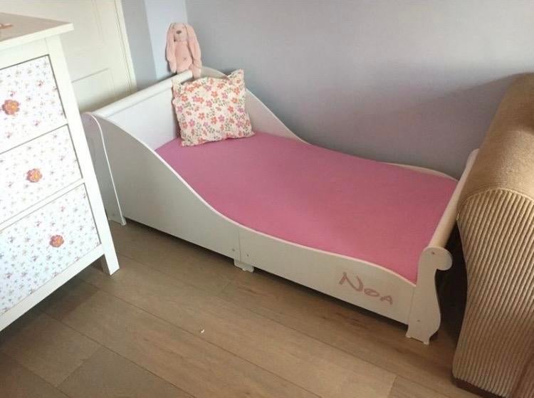 Wit peuterbed Kidkraft, Ophalen, Gebruikt, 70 tot 85 cm, Lattenbodem