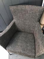 Mooi als nieuw trendy/modern tweed stof mat chroom fauteuil, Huis en Inrichting, Fauteuils, Ophalen, Minder dan 75 cm, Zo goed als nieuw