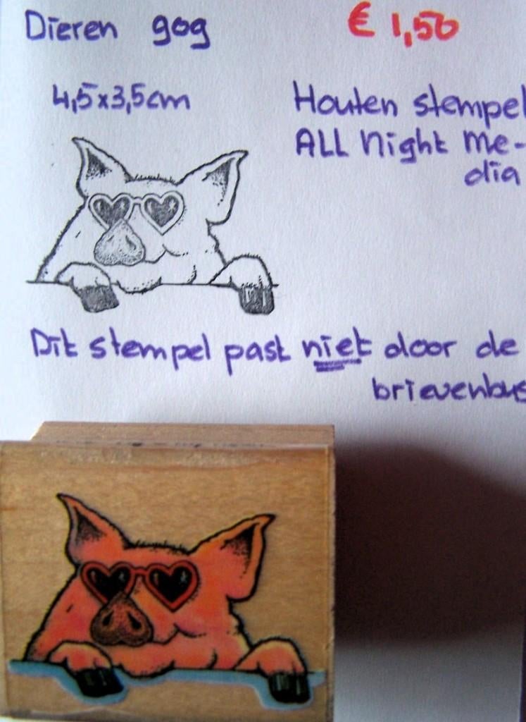 Dieren 909 Houten stempel, Hobby en Vrije tijd, Stempelen, Ophalen of Verzenden, Gebruikt, Houten stempel