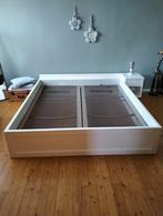 Bedombouw, 2 verstelbare spiraalbodems, 1 nachtkastje, Huis en Inrichting, Ophalen, Wit, Tweepersoons, 180 cm