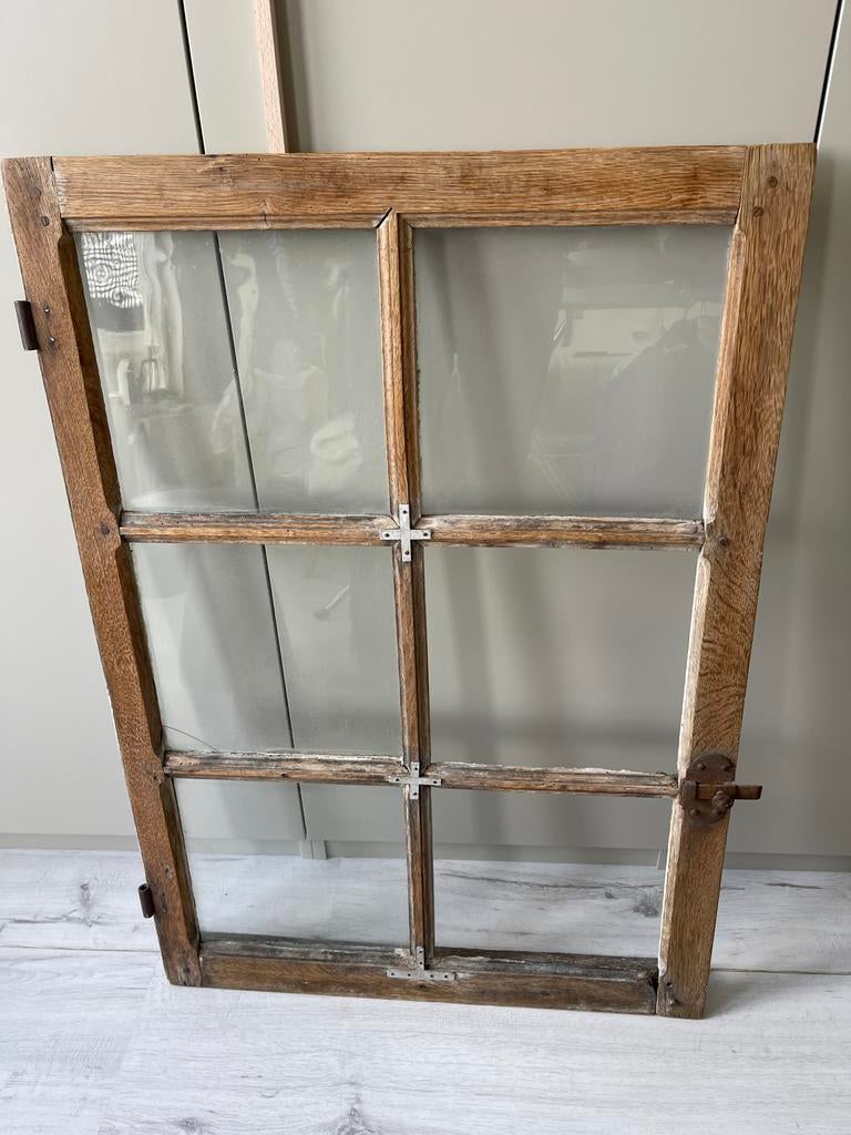 Oud Frans boerderij raam, Ophalen, Gevelraam of Ruit, Gebruikt, Minder dan 80 cm