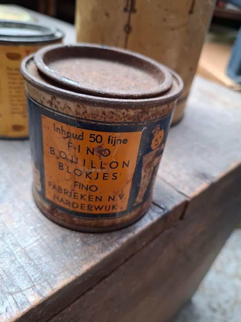 Vintage Fino Bouillon Blokjes Blikje - Harderwijk, Verzamelen, Blikken, Ophalen of Verzenden