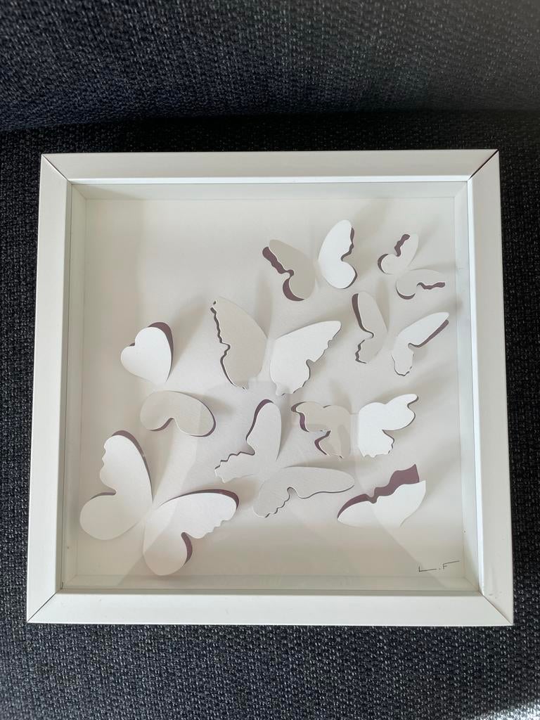 IKEA Olunda 3D kunst Vlinders 30x30 cm, Ophalen of Verzenden, Zo goed als nieuw, Overige typen, Minder dan 50 cm