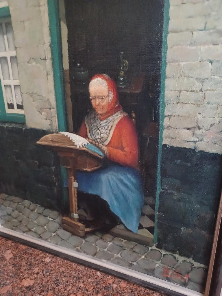 Kantkloster olieverf Hein Smit, Antiek en Kunst, Kunst | Schilderijen | Klassiek, Ophalen of Verzenden