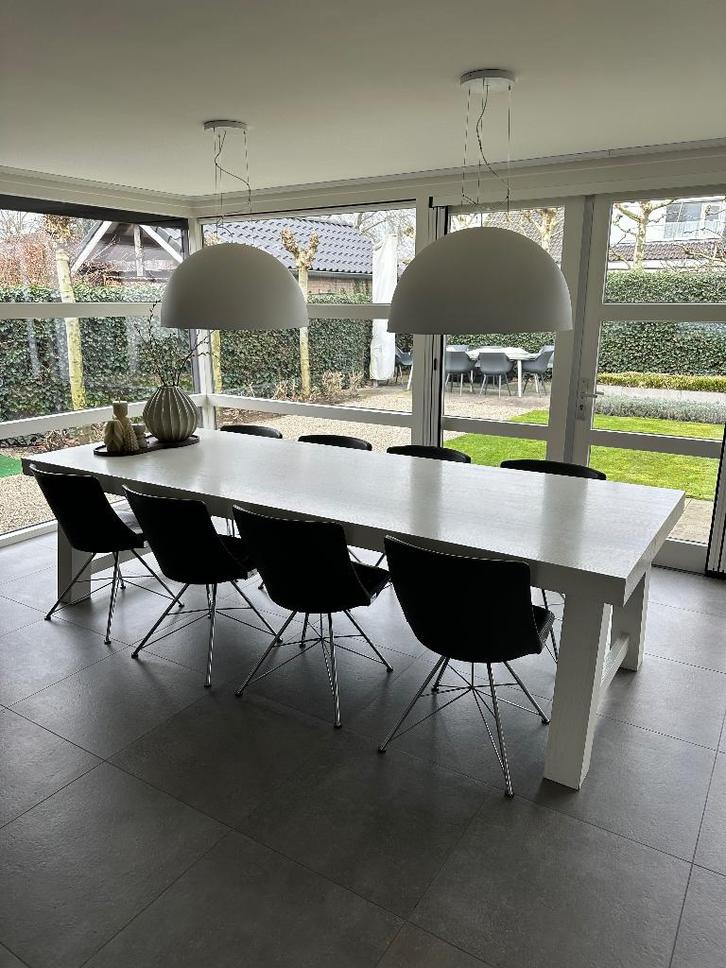 Prachtige eiken witte eettafel Big Top van Keijser en CO, Huis en Inrichting, Tafels | Eettafels, Zo goed als nieuw, 200 cm of meer