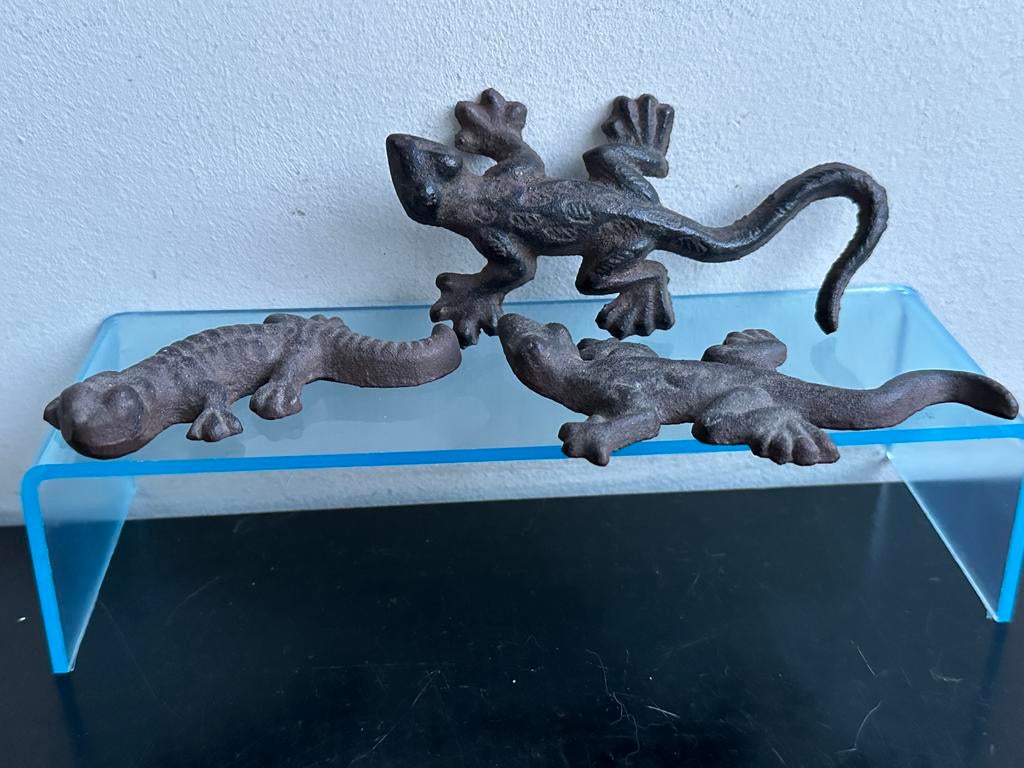 Metalen  Hagedis / Salamander beeldjes 1 koop, Ophalen of Verzenden, Gebruikt