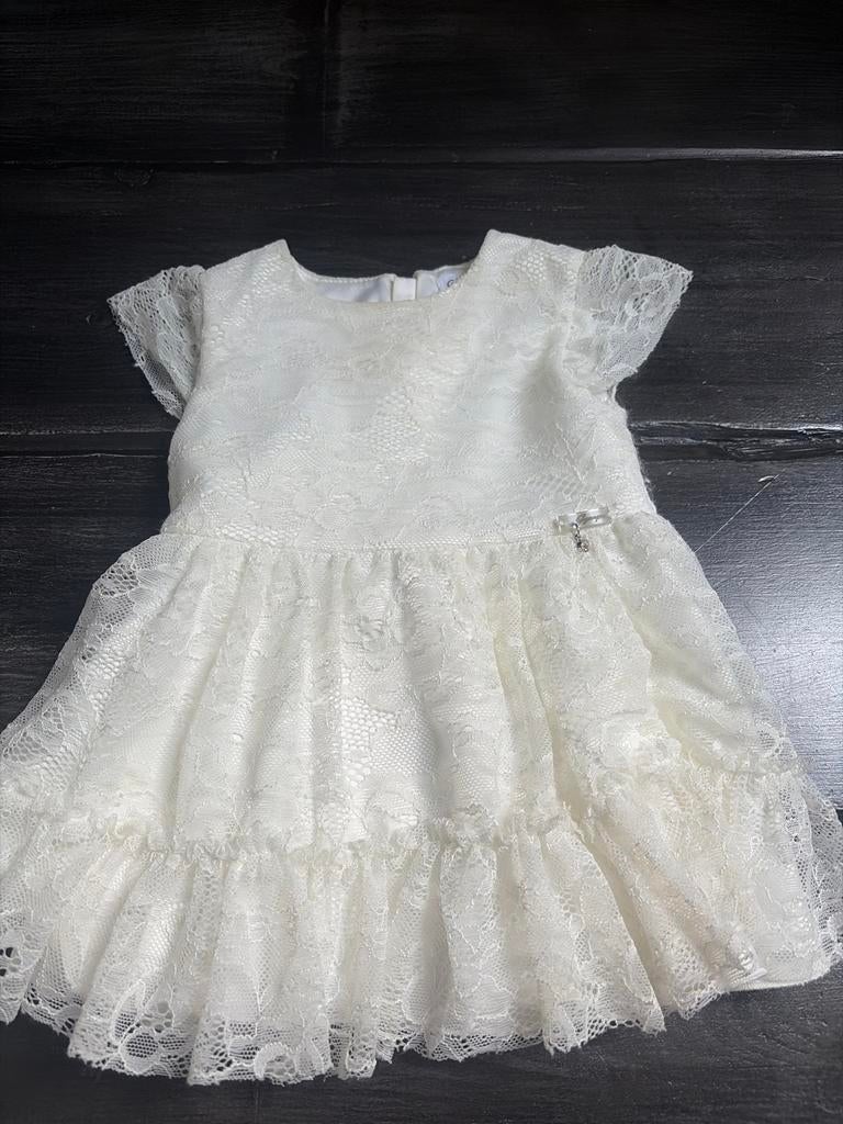 Gymp jurkje maat 68 wit kant feestelijk, Ophalen of Verzenden, Zo goed als nieuw, Meisje, Jurkje of Rokje
