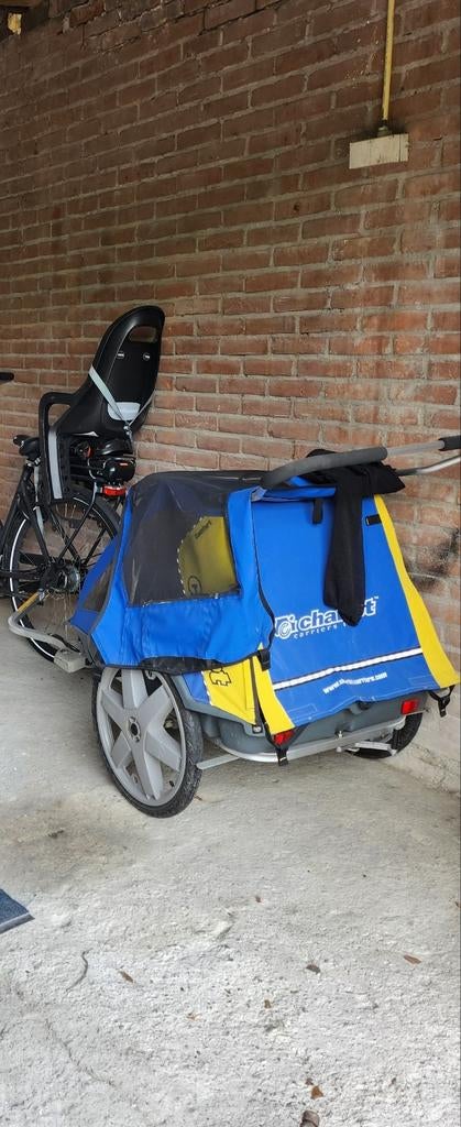 Chariot Kinderkar/Fietskar - Comfortabel en Veilig, Ophalen, Gebruikt, Opvouwbaar, Chariot